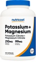 Nutricost Draslík (99 mg) Magnesium (210 mg) Citráty, 240 tobolek - Non- GMO, bez glutenu