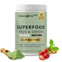 Superfood Red & Green Powder - 11.64 oz, Prebiotika & Probiotika pro stravovací zdraví, Super Green Powder s Ashwagandha pro Gut zdraví, imunita, antioxidanty, Vegan, Non- GMO