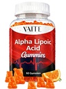 Alpha Lipoic Acid Gummies 1000mg, ALA dodatek pro podporu mozku & Nerve, Antioxidant, Energie - Non- GMO, Vegan, gluten- Free - 60 Žvýkačky pro vitalitu a pohodlí pro muže a ženy