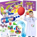 UNGLINGA 30 Experiments Science Kit for Kids with Lab Coat, Chemistry Set STEM Toys Birthday Gifts for Boys Girls, Scientist Coaster Role Play Tools Vzdělávací sada