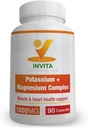 Invita Draslík Magnesium Complex 1000 MG pro Leg & Muscle Support I (90 Kapsle) - Vysoký absorpční kalium Aspartát s hořčíkem Aspartát Oxid křemičitý Glycinát Gluconate & Citate