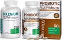 Bronson Probiotic 50 miliard CFU + Prebiotic s Apple Polyfenoly & Ananas Fruit Extract + Selen 200 Mcg pro imunitní systém, štítné žlázy, prostata a srdce zdraví
