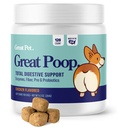 Great Poop Probiotika pro psy - Vláknina pro psy doplněk s Psí Probiotika a trávicí enzymy pro zdravé Gut, Firm Stool & Diarrhea Relief - Kuřecí ochucené Pet měkké Chews s prebiotiky