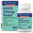WELMATE - Levocetirizin Dihydrochlorid 5 mg (360 ct) - Non Drowsy Alergical Medicine - 24 hodin - Antihistamin - Generické alergické pilulky - Over- The- Counter Medikace