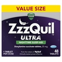 ZzzQuil ULTRA, Sleep Aid, Doxylamin Succinate 25 mg, Sleep Aid pro dospělé, Nighttime Sleep Aid, 48 tablet