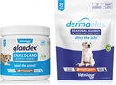 Vetnique Labs Dermabliss Alergie Žvýkačky 30 Ct a Glandex Anální Gland Podpora Žvýkačky 60 Ct Bundle Dog Vitamíny & doplňky, Anální Gland Psí léčba s probiotiky, Psí alergie Kožní léčba měkká Žvýkačka