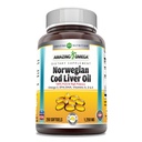 Amazing Omega Norské Cod Játra olej 1250 Mg Softgels dodatek 124; Omega33, EPA, DHA, Vitamin A, Vitamin D & Vitamin E (Oranžový 124; 250 Počet)