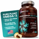 OmniBiotics Vegan Omega 3 DHA EPA Dodatek - MD- Certified Prenatal Dodatek s 8X Více DHA Than Krill Oil, Fish-Free, Non- GMO - 60 Vegan Kapsle