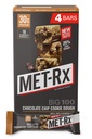 MET- Rx Big 100 Colossal Protein Bary, Great jako zdravé jídlo náhrady, Snack, a pomoc podpora energie, gluten zdarma, čokoláda Chip Cookie Dough, 100 g, 4 Počet (balení May Vars)
