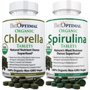 BioOptimální Chlorella Spirulina - Bundle - Organic Chorella Tablety & Organic Spirulina Tablety, 120 Počet každý, Premium Quality 4 Organic Certifications
