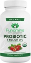 Organické probiotické gumy, 5 miliard CFU na servírování, 60 hrabě, Vegan, podporuje trávicí zdraví a imunitní obrany, pro ženy a děti; Jahodová příchuť