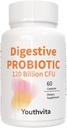 Probiotika s prebiotiky, 120 miliard CFU, pro Gut Health & Digestive Support, Probiotika pro ženy a muže, 60 Kapsle