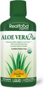 Country Life Realfood Organics Liquid Aloe Vera Plus - Podporuje stravovací zdraví a imunitní systém - s Slippery Elm, Ginger, Turmeric, Peppermint - Organic Activaloe, Qmatrix Process - 32 oz