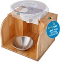LiveFine Pill Dipenser Tipper (Dipenser není součástí balení), Operace One- Touch, Automatické Dipensing, Stylish Wooden Base, Kompatibilní s LiveFine & Other Leading Models