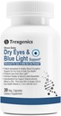 Trexgenics Dry Eyes & Blue Light Support 1x denně Vegetariánská Formule s Lutein 10mg, Zeaxanthin 2mg, Bilberry, Ginkgo, Pine Bark, Vitamin C, Zinek & Vitamin A (30 Veg Kapsle)
