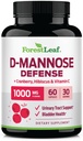 ForestLeaf D Mannose 1000mg Kapsle - D- Mannose s brusinkou, Hibiscus & VIT C, Močový Trakt Zdraví pro ženy a muže, Organické DMannose pilulky pro UTI, Močové zdraví & Podpora močového měchýře 60 Kapsle