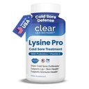 Lysin Studená Sore Léčba rtů s pre- Probiotika & VIT C CZ124; 1 Měsíční zásobení 124; Přeplňované Lysinové kapsle s Rhamnosus & Acidophilus pro Cold Sores Relief, Kůže + Gut zdraví a imunitní podpora