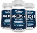 OBLASTI 2 Zinkové bílé oční vitaminy - Zeaxanthin Plus Lutein Macular Eye vitaminy - Soy- Free - Zinek a měď zdarma makulární zdravotní vzorec - balení po 3
