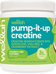 Wellah Creatine for Women (50 Servings, Coconut Lime) - Creatine Monohydrát s výtažkem Dandelion & Cranberry