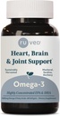 Ruved Omega-3 - Omega 3 Rybí olej, 1000mg per Capsule, EPA & DHA Rybí olej doplněk pro ženy a muže, srdce, mozek, a společná podpora - 60 Softgel kapsle (1 Počet)