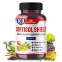 CORTISOL Shield 9- in-1 - Magnesium + Ashwagandha with Fosfatidylserine, L-Theanine, St. John 's Wort, Rhoddiola Rosea - Relaxation Support, Hormon Balance - USA Made (180 Počet (balení po 1))