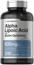Horbäach Alpha Lipoic Acid 600mg CLAS124; 240 Kapsle CLAS124; s Biotin Optimizer CLAS124; Non- GMO a gluten zdarma dodatek