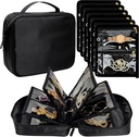 Pouzdro pro organizátora klenotů, tašky pro cestování, pouzdro na šperky s 24 Pcs Clear Zipper Velvet Pouches pro ukládání náušnic, prstence, náhrdelník, náramek, hodinky (černý)