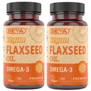 DEVA Organic Vegan Vitamins Flax Seed Oil - Bohatý na Omega33, Cold- Pressed & Unrafinated - 90 Kapsle, 2- Pack