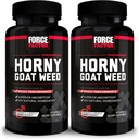Force Factor Horny Kozí Tráva pro muže, přírodní mužský pohon a Vitality dodatek s přírodními složkami pro Superior Absorpce, Základní série, 750mg, 60 Počet (balení po 2)