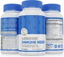 Imunitní Hero Imunitní Supplement - Imunitní systém Vitamíny - Vitamin C, E, B6, Zinek, L-glutamin, Echinacea, Česnek, Kurkuma + Elderberry Kapsle + Probiotika pro ochranu zdraví Gut, Vegan