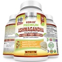 ČERSTVÁ ZDRAVOTNÍ CARE Ashwagandha Kapsle KSM- 66 1200mg Čistý kořenový extrakt s černým pepřem pro vysokou absorpci - Možný Ashwagandha dodatek - 60 Veganské Kapsle