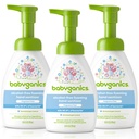 Babyganics Alcohol- Free Foaming Hand Sanitizer, Pump Bottle, Fragrance Free, 8.45 oz, 3 Pack