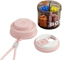 Pink Pill Box pro ženy Purse, Malé Pill Box, Travel Pill Organizátor, 4 přihrádky pro Pill Lahvičky, vejde se do kapsy, Taška Pill Organizátor, Cestovní Pill pouzdro (růžová)