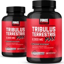 FORCE FACTOR Tribulus Terrestris Max pro muže 2- Pack, Testosteron Booster, mužský doplněk Vitality, Vyrobeno s klíčovými přírodními složkami Superior Absorpce, 2000mg, 240 Kapsle, červená