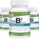 Kvalita Volba Vitamin B1 Thiamin 100 mg Energy Support, Nervová funkce systému, & Brain Health Vitamin Doplněk Tablety, 100 Počet lahví (3 balení)