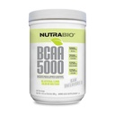 NutraBio BCAA 5000 Powder - fermentované aminokyseliny s rozvětveným řetězcem pro růst a obnovu svalů - Přírodní aromata, sladkosti, a zbarvení, Vegan, gluten zdarma - bez příchutí, 60 Služeb