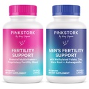 Pink Stork & Blue Stork Jeho a její plodnost Bundle: plodnost doplňky pro ženy, plodnost doplňky pro muže, plodnost Prenatal vitamin, Vitex, Inositol, Folát, Vitamin B6, 60 Kapsle