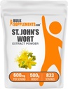 BulkSupplements.com St. John 's Wort Extract - St. Johns Wort Dodatek, Bylinný dodatek pro Mood - Vegan & Gluten Free, 600mg per Serving, 500g (1,1 lbs) (Balení po 1)
