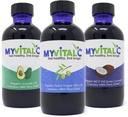 MyVitalC Combo of Organic Extra Virgin Olive Oil, MCT & Avocado Oil - ESS60 Antioxidant Supplement - For Anti- Aging, Longevity, Sleep, Energy - Pack of 3