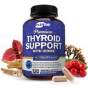 NutriFlair štítné žlázy Support Complex, 120 Kapsle - s jódem, Black Pepper, Ashwagandha, Vitamin B12 - Příplatek štítné žlázy pro ženy a muže