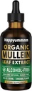 Mullein Kapky pro plíce Čistota, Vegan Mullein Leaf Extract Tinktura s chlorofylem, Podpora imunity, Respirační - 4 fl oz (120 ml)