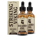 Striking Viking Beard Oil pro muže - 2 Fl Oz, Pack of 2, Vanilla Scent - Přirozeně odvozené kondicionér s mandlovým, čaj strom, Argan & Jojoba olej pro vdovský růst, změkčování a hydratace