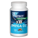 Pet Protect Cat & Small Dog Omega33 Dodatek, Proprietární zdarma formulář míchání, Podporuje normální zánětlivé odpovědi, Snip- Tip Kapsle (60 Počet)