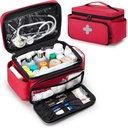 CURMIO Small Medicine Storage Bag Empty, Family First Aid Box, Pill Lahvička Organizátor pro nouzové lékařské dodávky, červená (pouze taška, patent čeká)