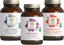 PURE SYNERGY Okamžitá imunitní podpora Bundle 124; Organic vitamin C dodatek 124; Zinek dodatek vyrobený s celou potravin 124; Rapid Bylinné Formule s Echinacea extrakt 124; Non- GMO a organické složky