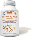 ANDREW LESSMAN Vitamin K2 MK7 240 mcg 60 Softgels - Esenciální pro zdravé využití vápníku, Promotes Optimum skeletal, Heart and Arterial Health. Žádné přísady. Small Snadné polykat ponožky