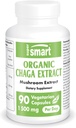SuperSmart Organic Chaga Extract 1500mg za den (vysoká síla) - Divoké a ručně sbírané Chaga houbičky dodatek 124; Non- GMO & gluten zdarma - 90 Vegetariánské kapsle