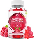 Draslík Magnesium doplněk gumy, Draslík gumy pro dospělé děti, vysoká absorpce Magnesium Glycinát pro nohy křeče & imunitní zdraví, Sugar- bez, Malina Flavors, 60 Počet