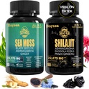 Geloo Superfood dodatek Bundle - 90 Count Sea Moss Kapsle (Moss moře, Black Seed Oil) & 90 Count Pure Shilajit Kapsle (Shilajit, Ashwagandha) -1 Pack