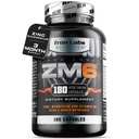 Železné Labs ZM6 - 3 měsíční dodávky - zink Magnesium Aspartát Dodatek - 180 Vegetariánské kapsle - Hořčík a zink Doplňky pro muže a ženy